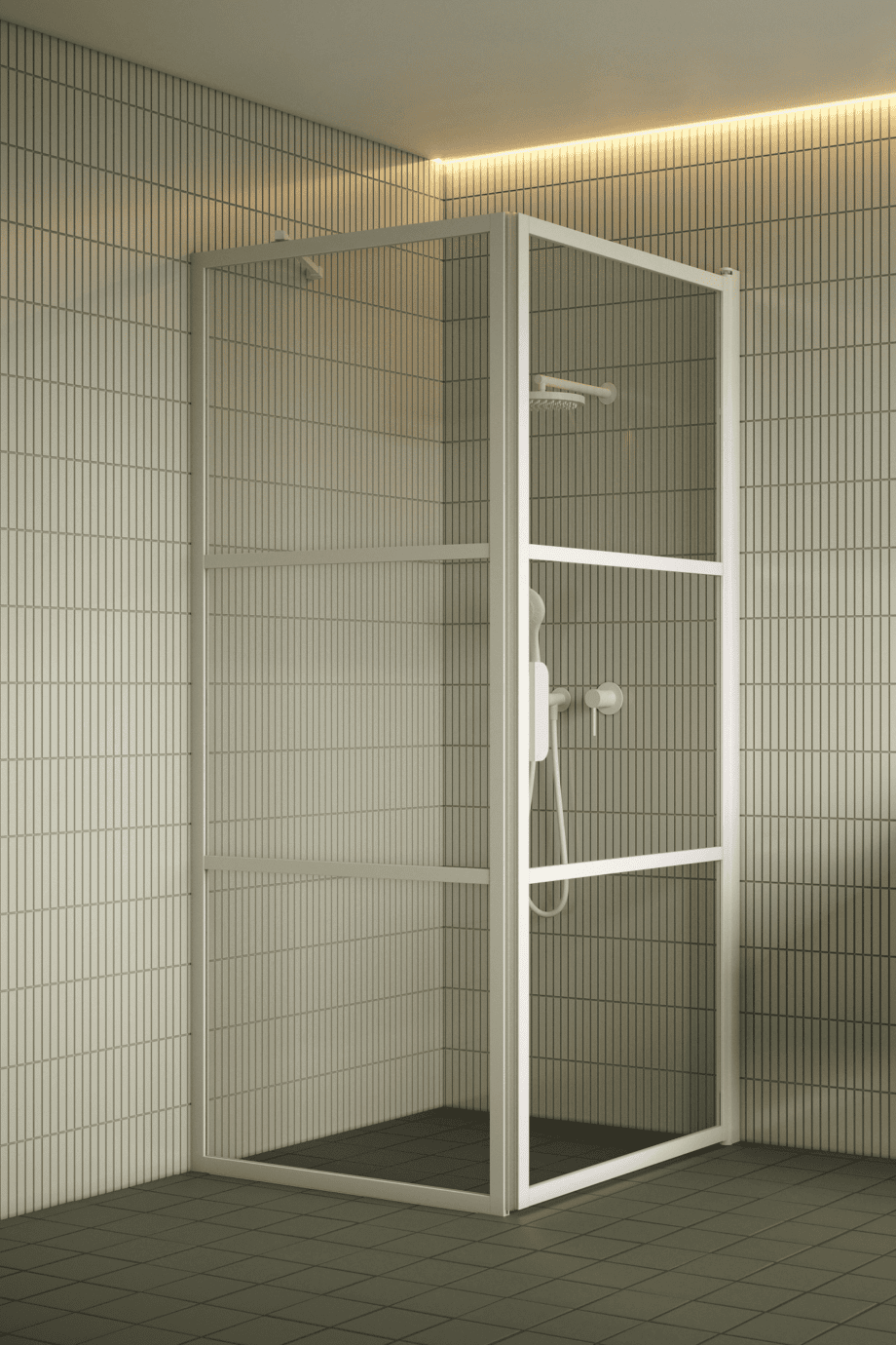 Duschecke Hietakari Bläk 760 Tokyo, Festwand + Drehtür