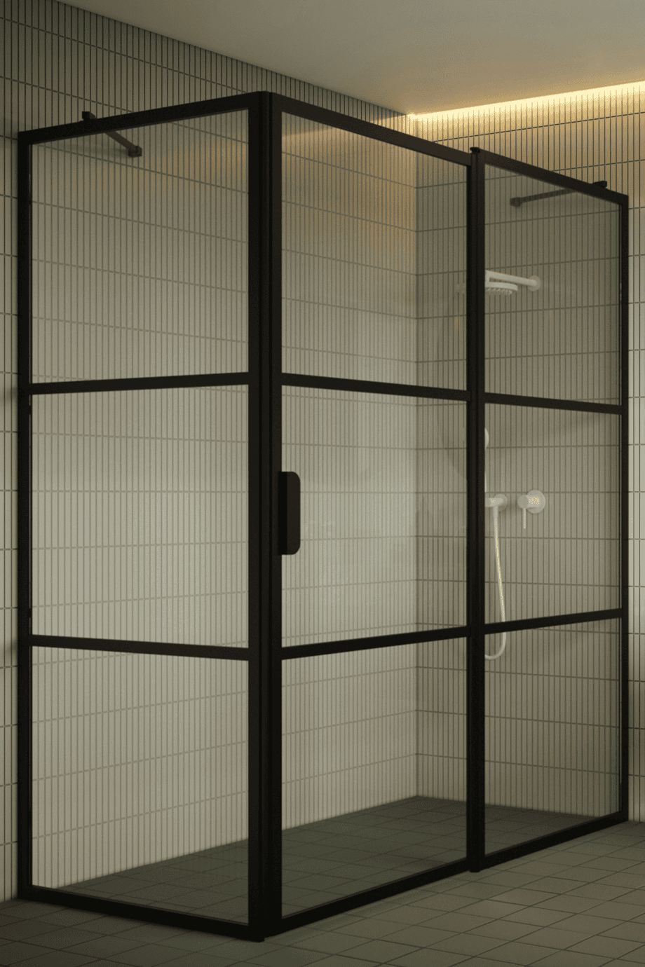 Duschecke Hietakari Bläk 761 Tokyo, Festwand + Drehtür mit Festteil – 4