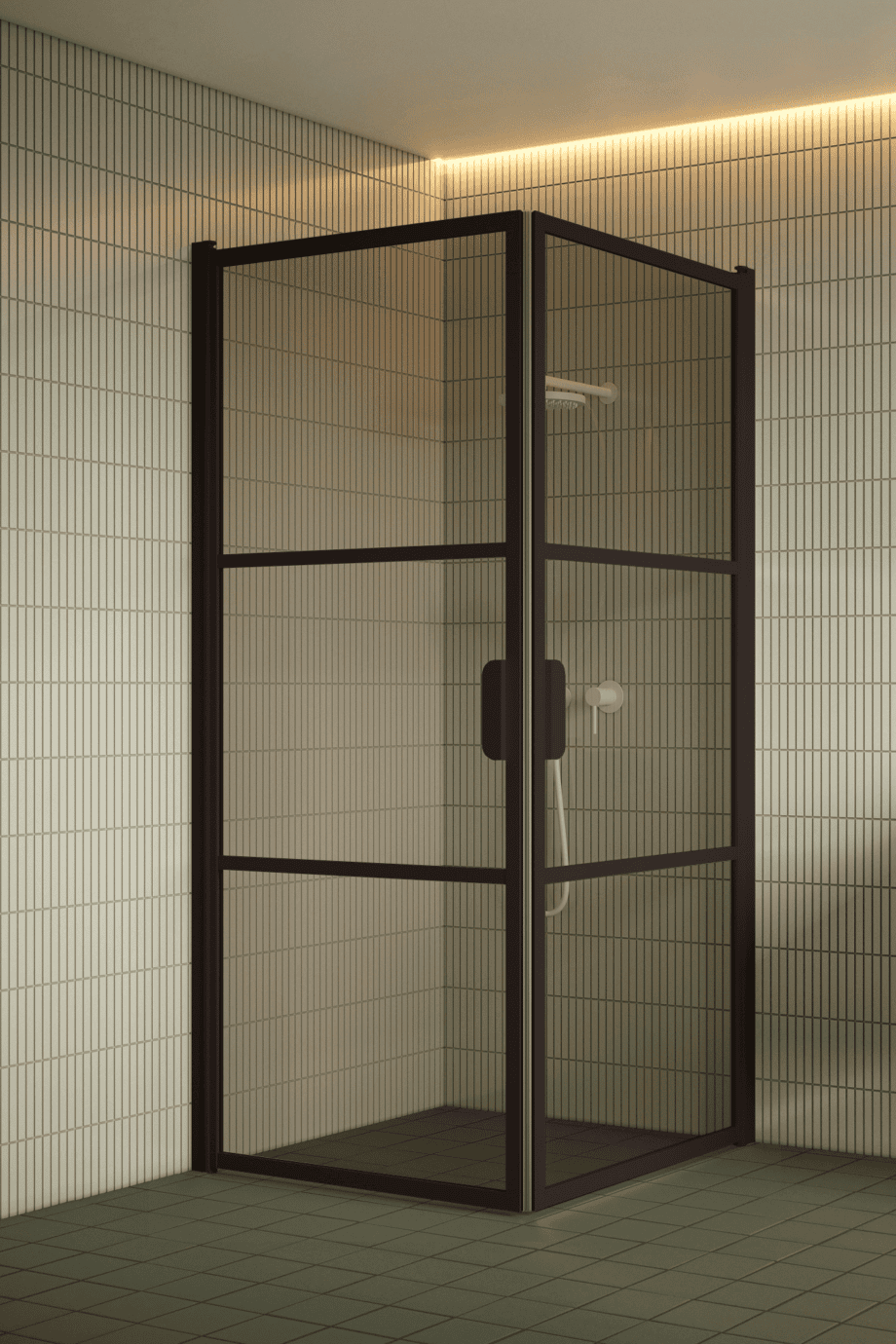 Duschecke Hietakari Bläk 762 Tokyo, Rahmen Cocoa, Bronzeglas