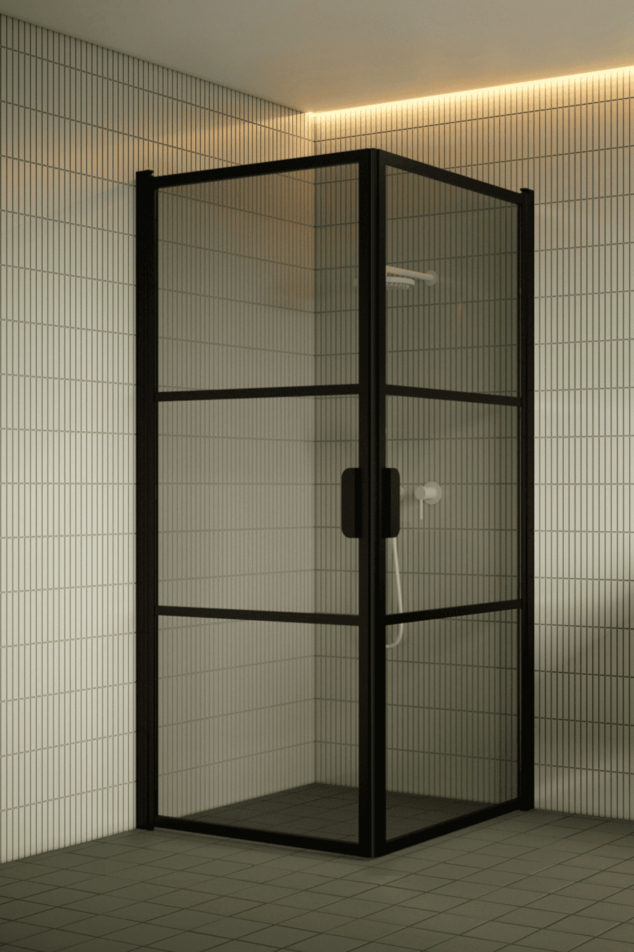 Duschecke Hietakari Bläk 762 Tokyo, schwarzer Rahmen, Grauglas