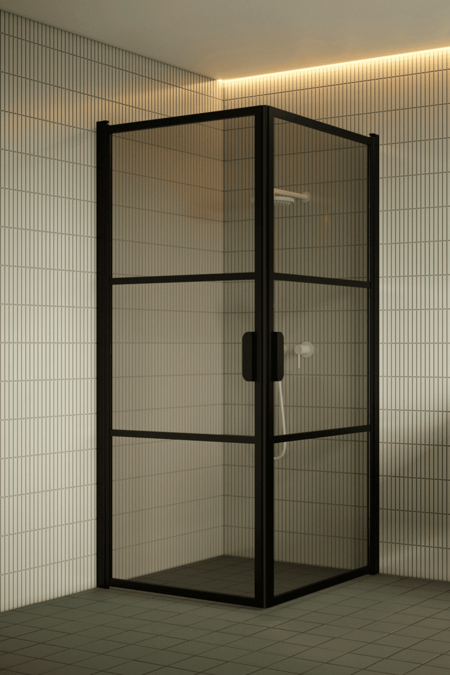 Duschecke Hietakari Bläk 762 Tokyo, schwarzer Rahmen, Bronzeglas