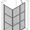 Duschecke Hietakari Bläk 763 Tokyo – 3D-Zeichnung Duschecke Hietakari Bläk 763 Tokyo, Drehtür + Drehtür mit Festteil – 3