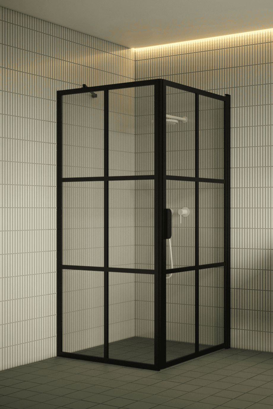 Duschecke Hietakari Bläk 765 Paris, schwarzer Rahmen, Grauglas