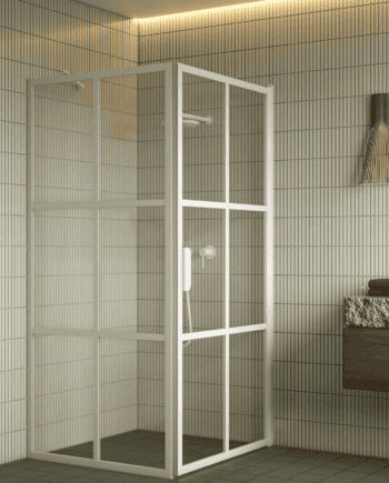 Duschecke Hietakari Bläk 765 Paris, Festwand + Drehtür