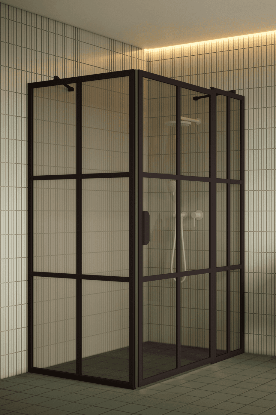 Duschecke Hietakari Bläk 766 Paris, Rahmen Cocoa, Bronzeglas