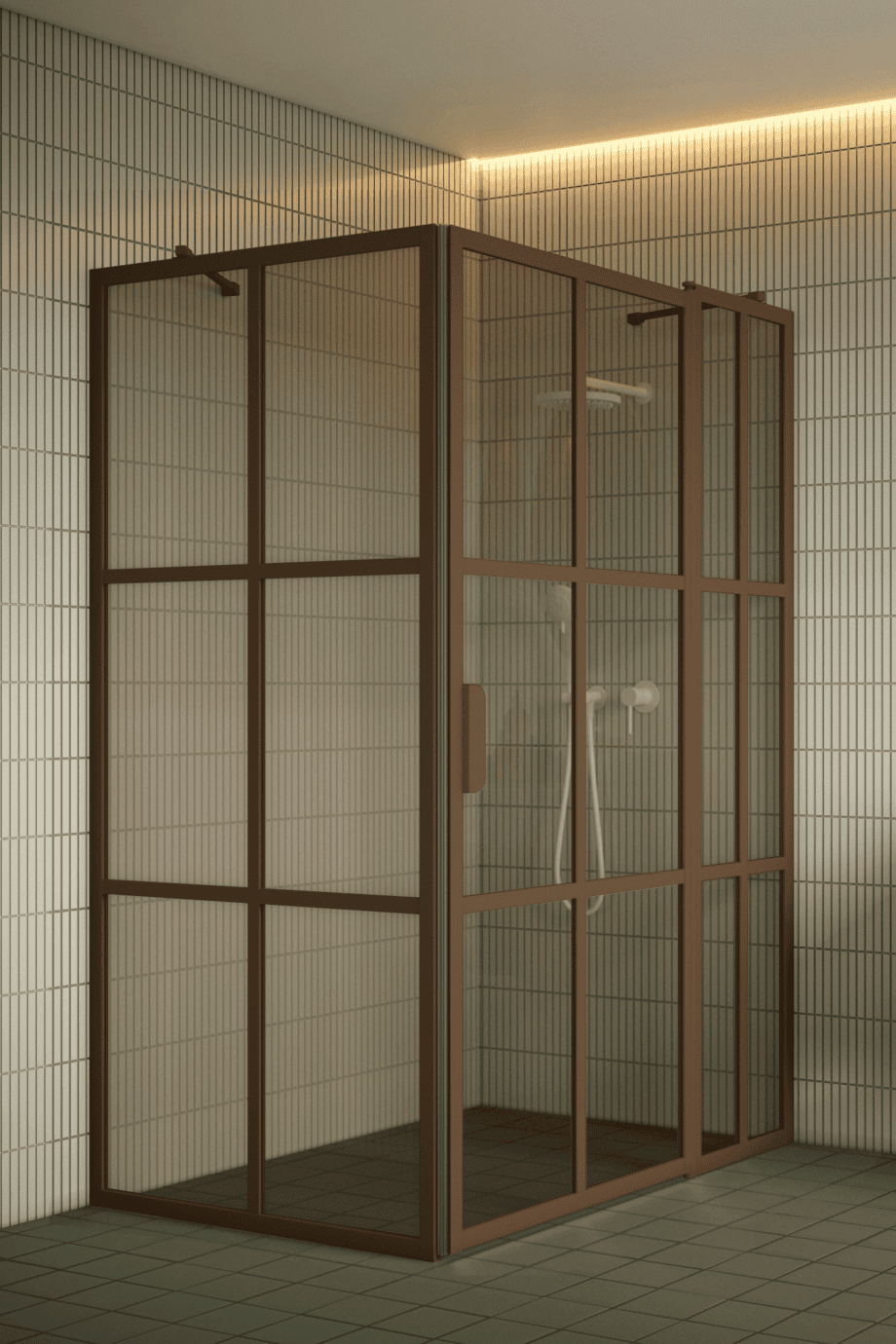 Duschecke Hietakari Bläk 766 Paris, Rahmen Mocha, Bronzeglas