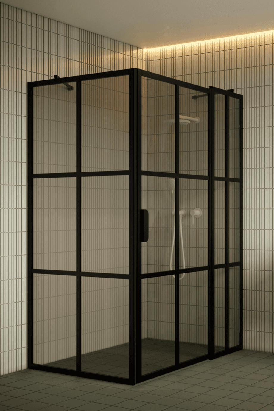 Duschecke Hietakari Bläk 766 Paris, schwarzer Rahmen, Bronzeglas