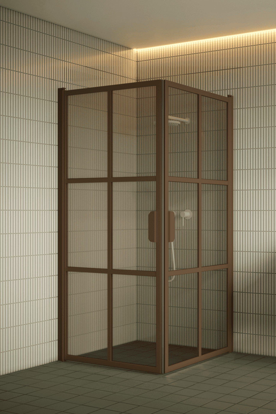 Duschecke Hietakari Bläk 767 Paris, Rahmen Mocha, Bronzeglas Duschecke Hietakari Bläk 767 Paris, Rahmen Mocha, Bronzeglas