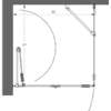 Duschecke Hietakari Forma 369, Festwand + Falttür – Ansicht 2 Duschecke Hietakari Forma 369, Festwand + Falttür – 2
