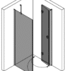 Duschecke Hietakari Forma 369, Festwand + Falttür – Ansicht 4 Duschecke Hietakari Forma 369, Festwand + Falttür – 4