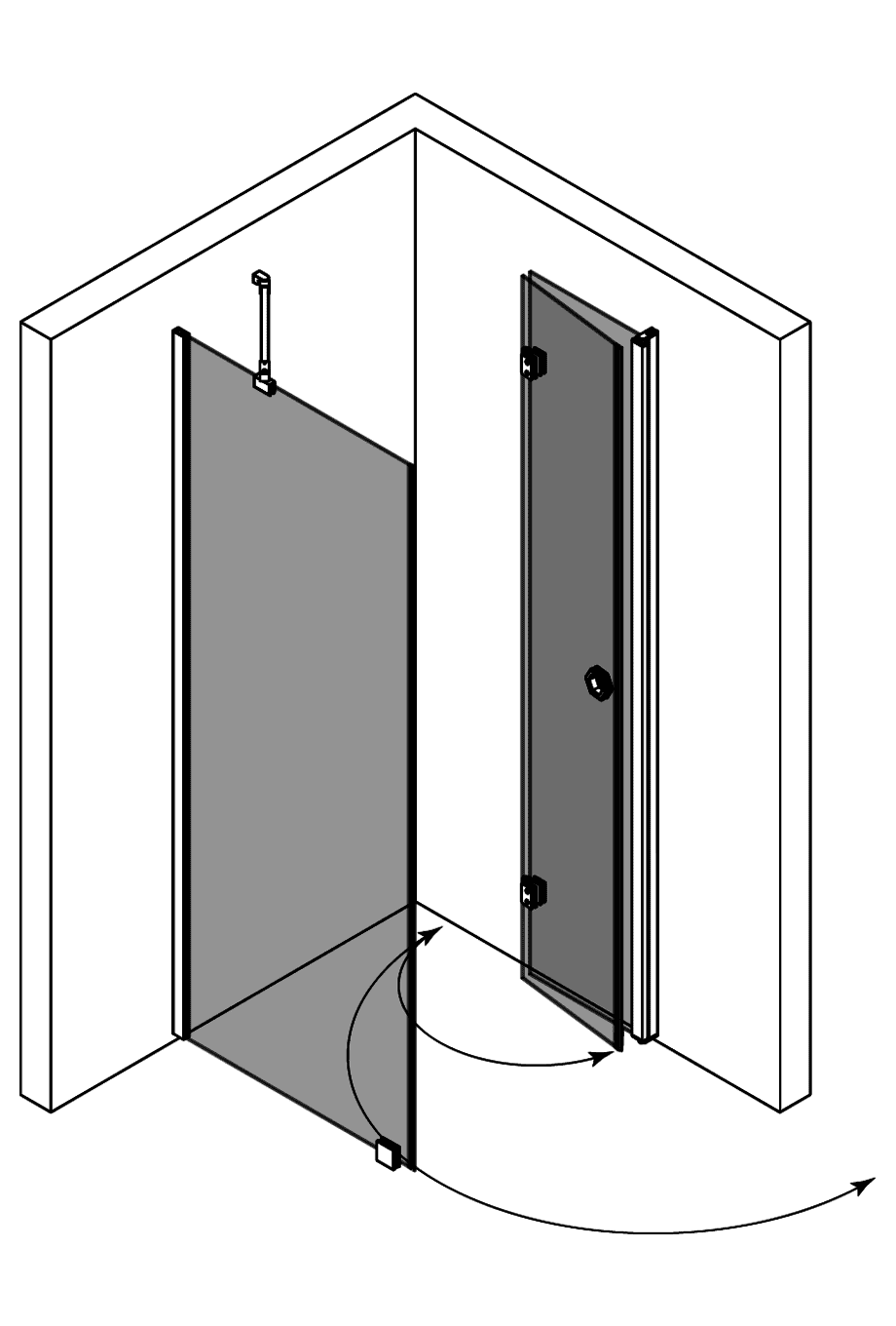 Duschecke Hietakari Forma 369, Festwand + Falttür – 4