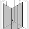 Duschecke Hietakari Forma 370 – 3D-Zeichnung Duschecke Hietakari Forma 370 – 3D-Zeichnung