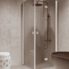 Duschecke Hietakari Forma 373, weisser Rahmen, Bronzeglas