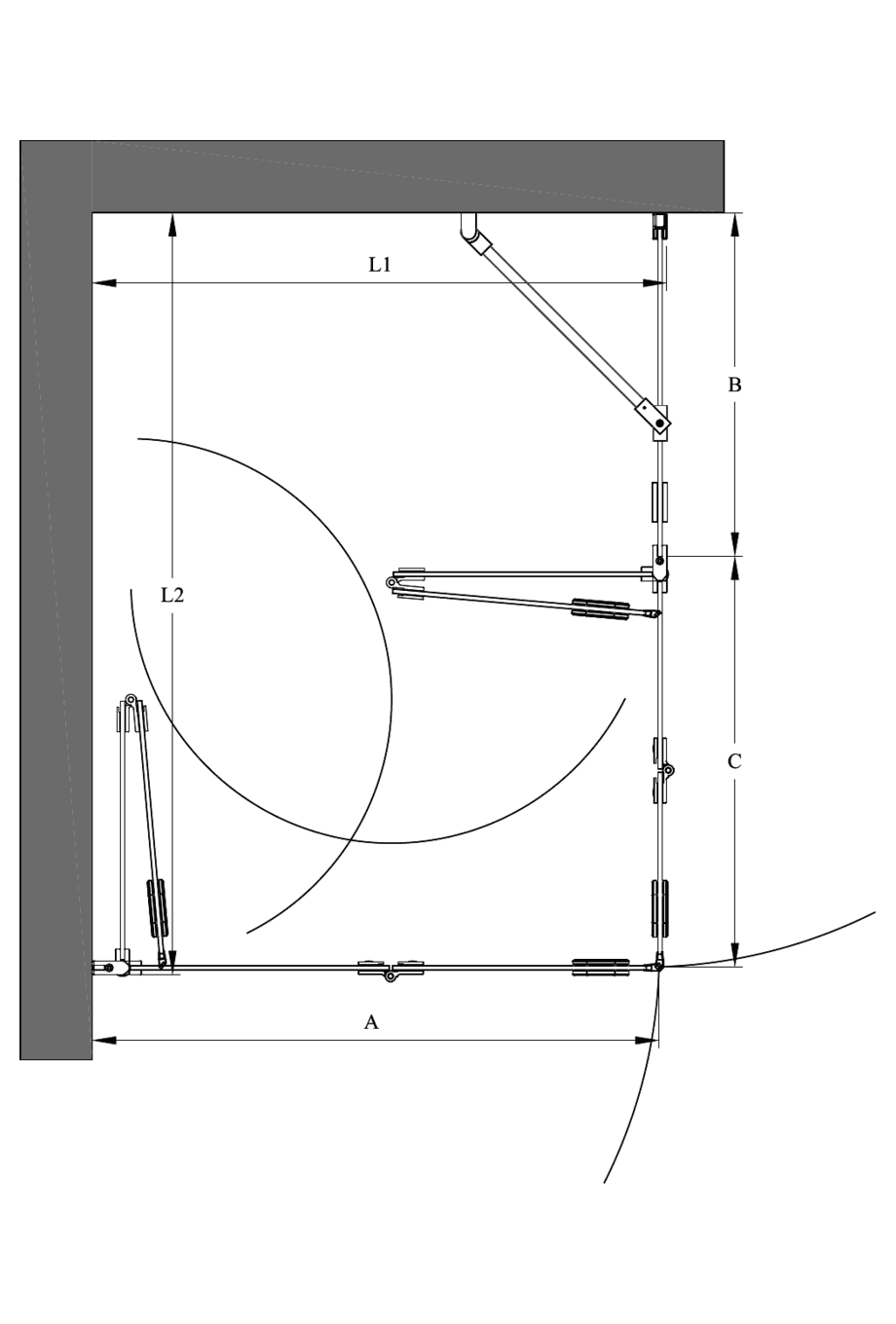 Duschecke Hietakari Forma 378, Falttür + Falttür mit Festteil – 2