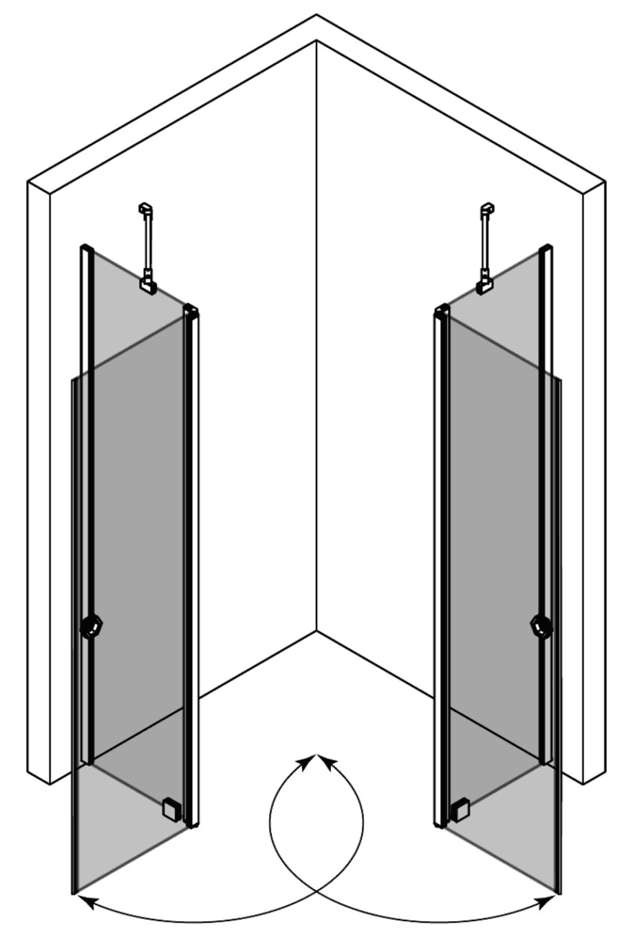 Duschecke Hietakari Forma 379 – 3D-Zeichnung 2 Duschecke Hietakari Forma 379 – 3D-Zeichnung 2