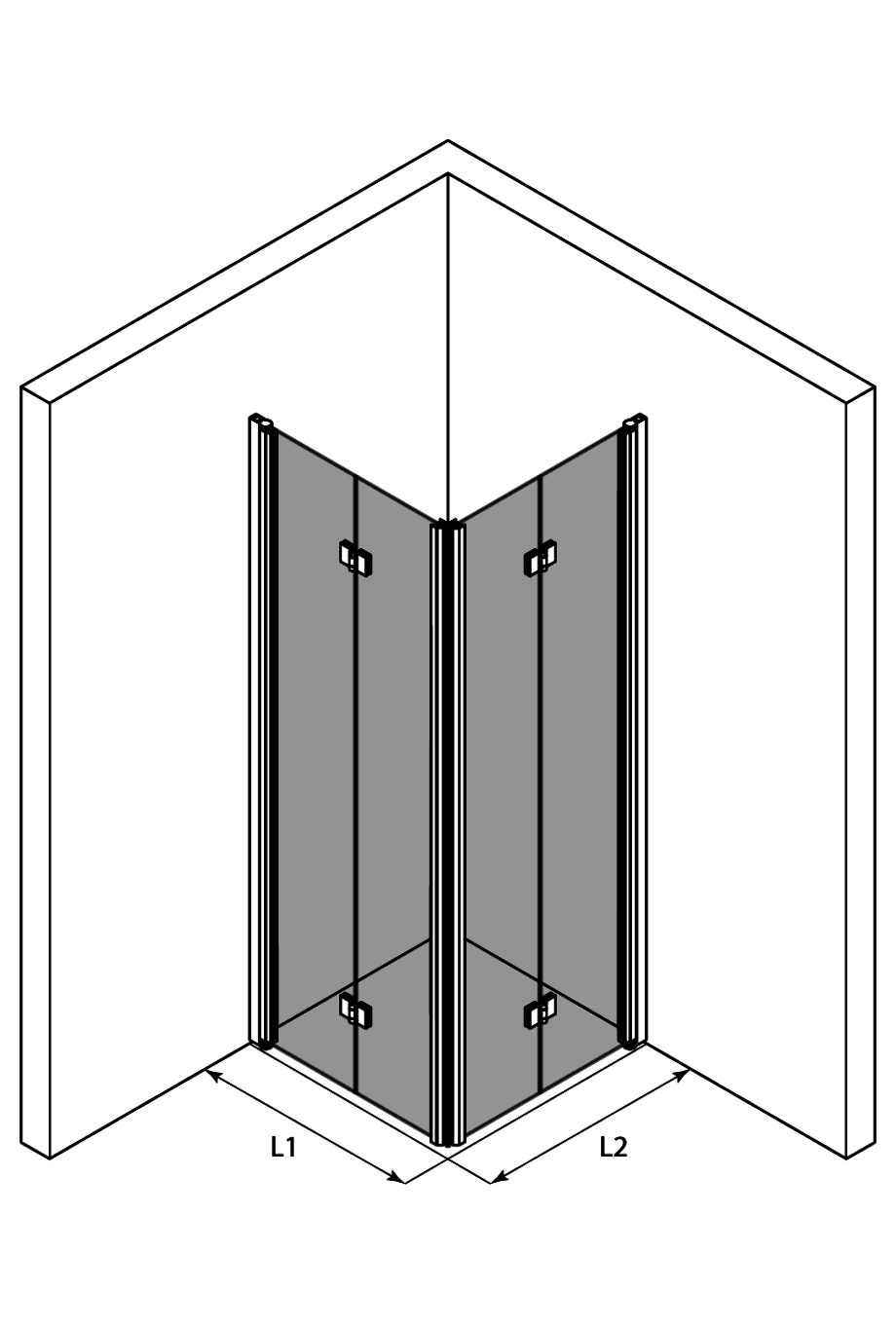 Duschecke Hietakari Infinia 259, Falttür + Falttür – 3