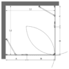 Duschecke Hietakari Infinia 262 – Masszeichnung Duschecke Hietakari Infinia 262 – Masszeichnung