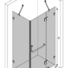 Duschecke Hietakari Vetro 526 – 3D-Zeichnung Duschecke Hietakari Vetro 526 – 3D-Zeichnung