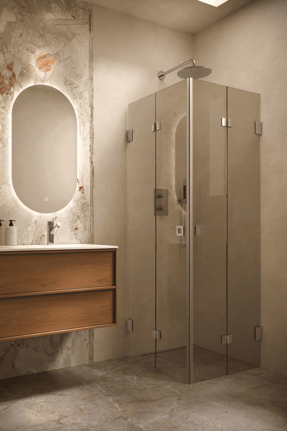 Duschecke Hietakari Vetro 546, gebürstete Beschläge, Bronzeglas Duschecke Hietakari Vetro 546, gebürstete Beschläge, Bronzeglas