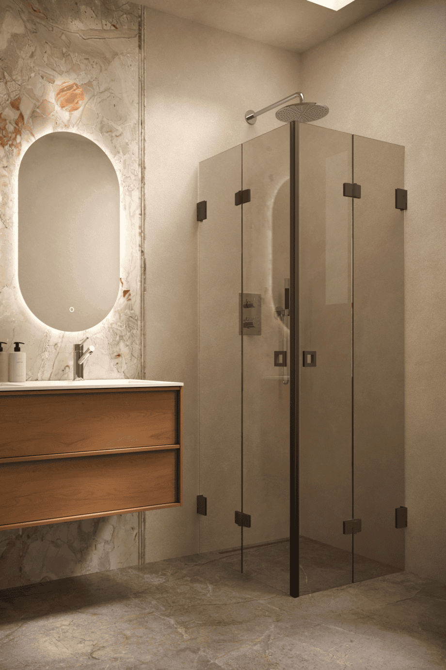 Duschecke Hietakari Vetro 546, schwarze Beschläge, Bronzeglas Duschecke Hietakari Vetro 546, schwarze Beschläge, Bronzeglas