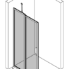 Duschwand mit Drehtür und Festteil Hietakari Bläk 733 New York – 3D-Zeichnung Duschwand mit Drehtür und Festteil Hietakari Bläk 733 New York – 3