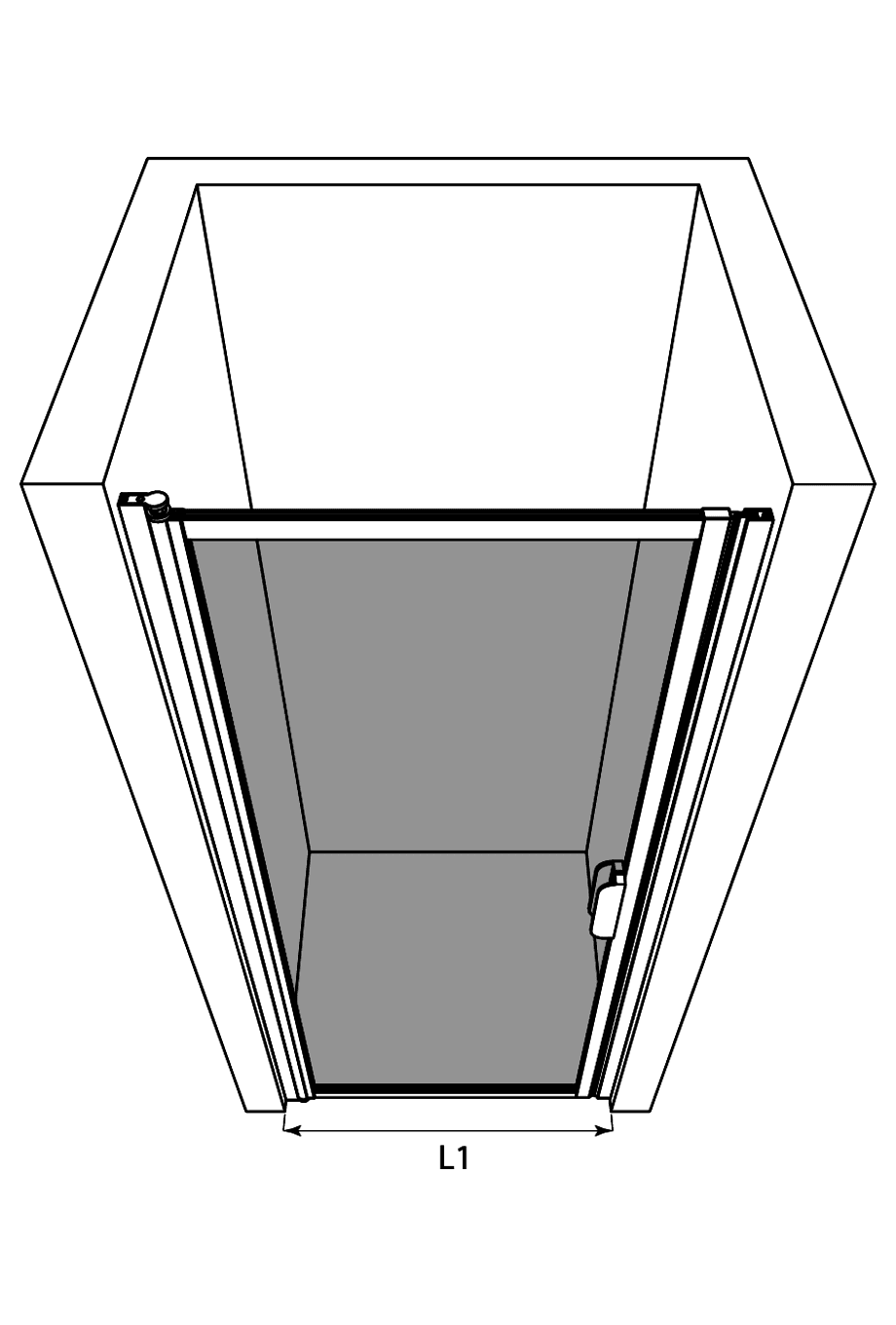 Dusch-Drehtür mit Wandmagnet Hietakari Bläk 788 New York – 3