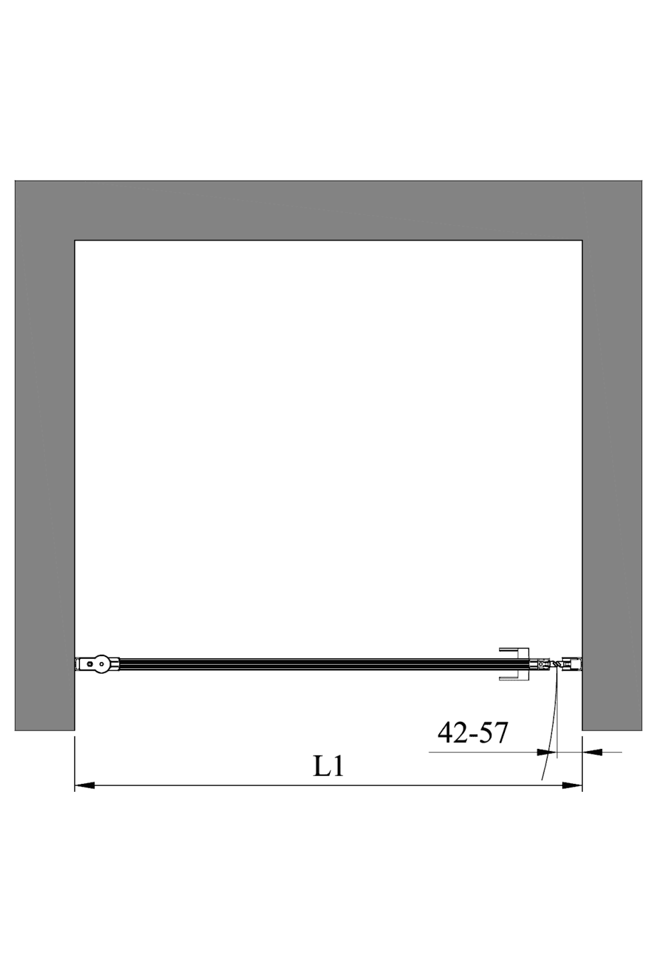 Dusch-Drehtür mit Wandmagnet Hietakari Bläk 790 Tokyo – 2