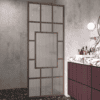 Feste Duschwand Hietakari Bläk 800 Shanghai, Rahmen Mocha, Riffelglas (Reeded)