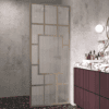 Feste Duschwand Hietakari Bläk 800 Shanghai, Rahmen Sand, Riffelglas (Reeded)