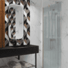 Feste Duschwand Hietakari Forma 301, Rahmen Sand, Riffelglas (Reeded)