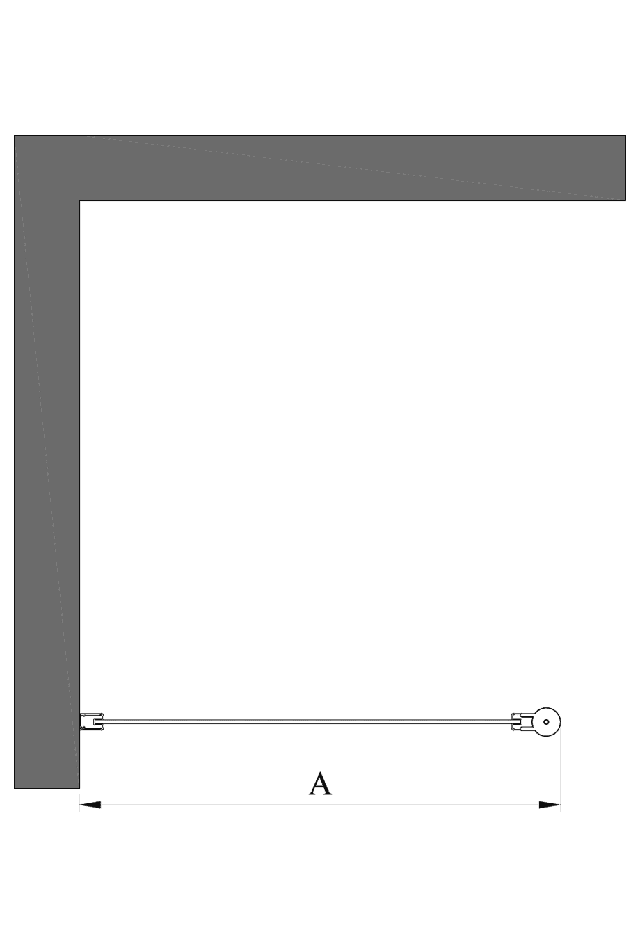Duschwand mit festem Frontpfosten Hietakari Infinia 112 – 2