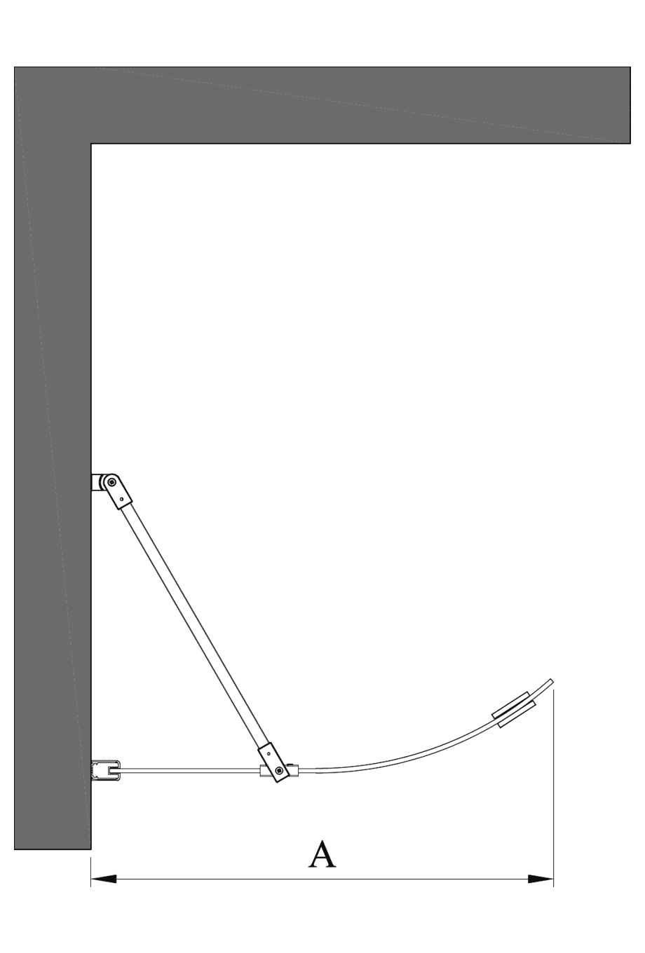 Gebogene feste Duschwand Hietakari Infinia 221 – 2