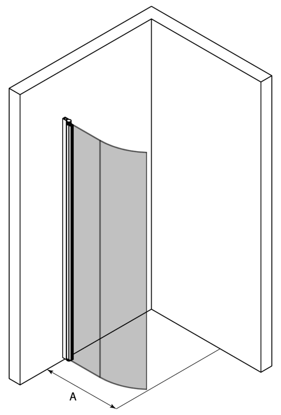 Gebogene Dusch-Drehtür Hietakari Infinia 222 – 3