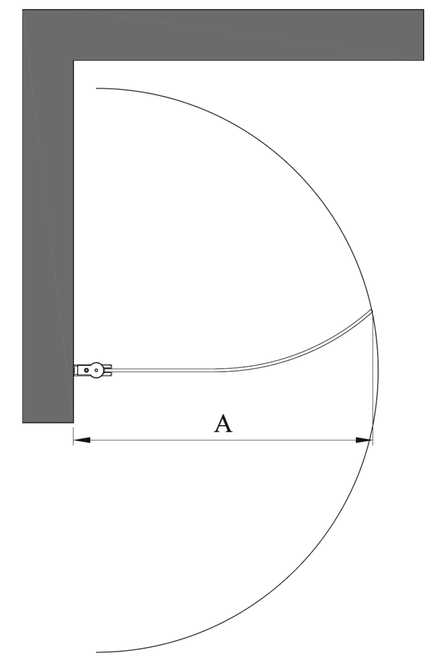 Gebogene Dusch-Drehtür Hietakari Infinia 222 – 2