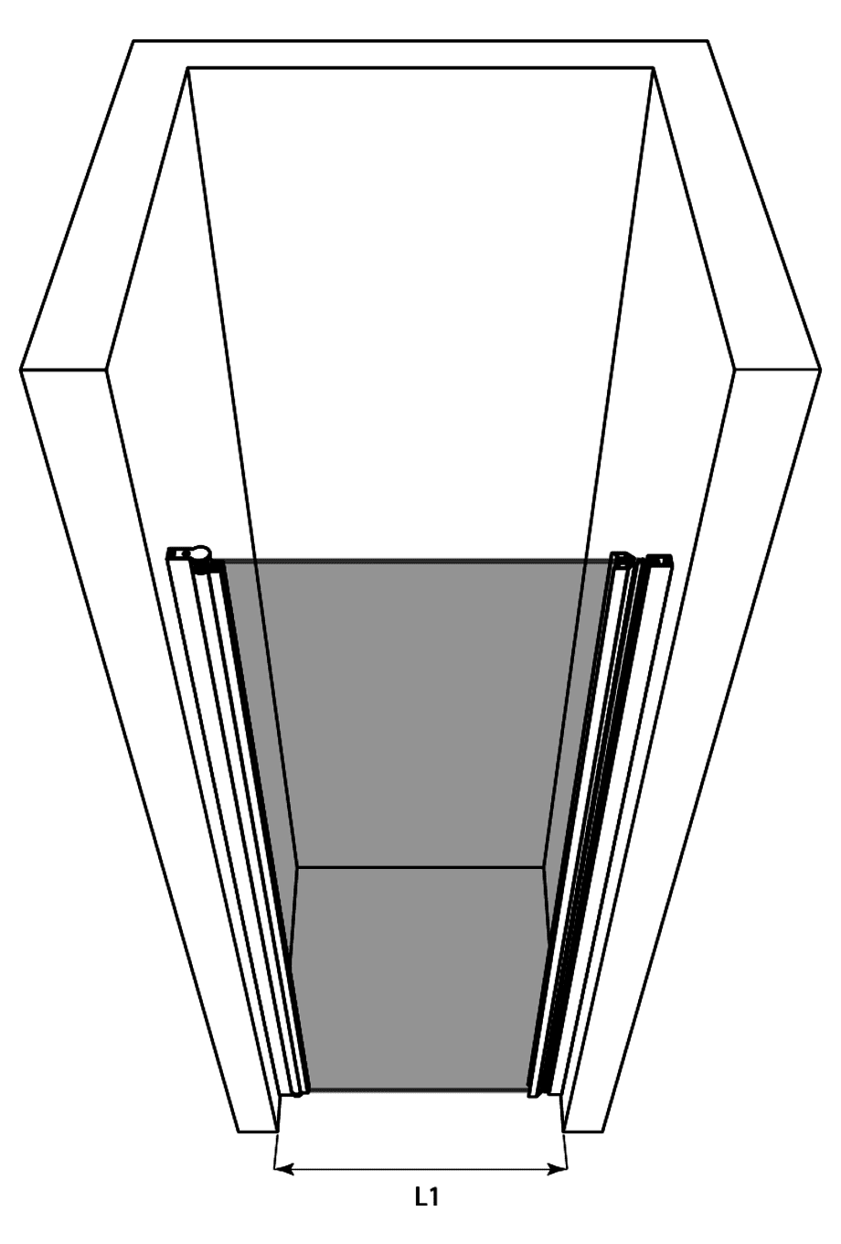 Dusch-Drehtür mit Wandmagnet Hietakari Infinia 233 – 3