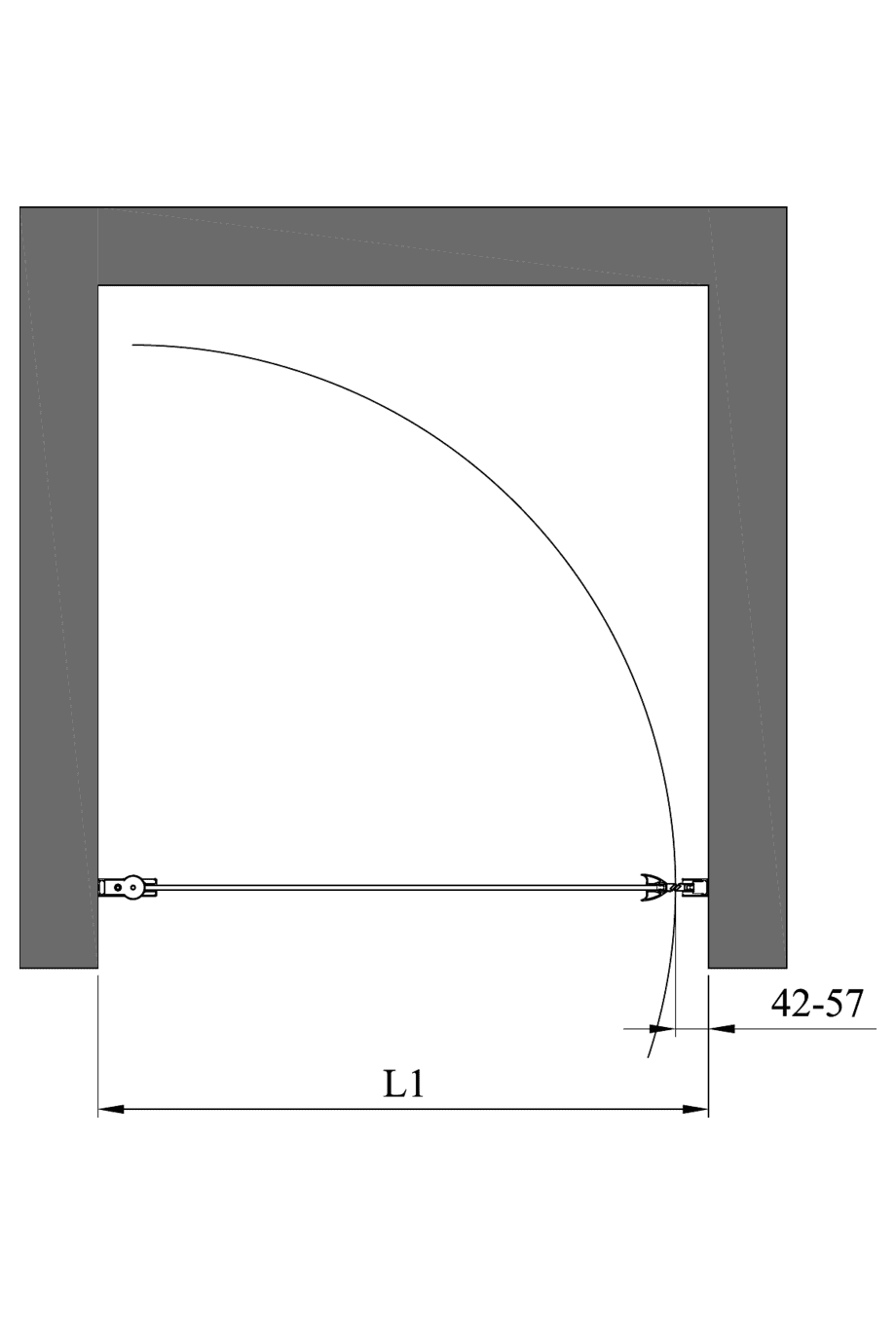 Dusch-Drehtür mit Wandmagnet Hietakari Infinia 233 – 2