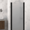Dusch-Drehtür mit Wandmagnet Hietakari Infinia 233, schwarzer Rahmen, satiniertes Glas Dusch-Drehtür mit Wandmagnet Hietakari Infinia 233, schwarzer Rahmen, satiniertes Glas