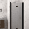 Dusch-Falttür mit Wandmagnet Hietakari Infinia 234, schwarzer Rahmen, Chinchilla Ornamentglas