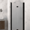 Dusch-Falttür mit Wandmagnet Hietakari Infinia 234, schwarzer Rahmen, satiniertes Glas
