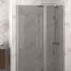 Dusch-Drehtür mit Festteil und Wandmagnet Hietakari Infinia 235, Aluminiumrahmen, Grauglas