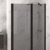 Dusch-Drehtür mit Festteil und Wandmagnet Hietakari Infinia 235, schwarzer Rahmen, Grauglas
