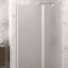 Dusch-Drehtür mit Festteil und Wandmagnet Hietakari Infinia 235, weisser Rahmen, Chinchilla Ornamentglas