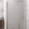 Dusch-Falttür mit Festteil und Wandmagnet Hietakari Infinia 236, Aluminiumrahmen, Chinchilla Ornamentglas