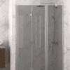 Dusch-Falttür mit Festteil und Wandmagnet Hietakari Infinia 236, Aluminiumrahmen, Grauglas