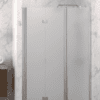 Dusch-Falttür mit Festteil und Wandmagnet Hietakari Infinia 236, Aluminiumrahmen, satiniertes Glas