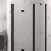 Dusch-Falttür mit Festteil und Wandmagnet Hietakari Infinia 236, schwarzer Rahmen, Chinchilla Ornamentglas