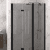 Dusch-Falttür mit Festteil und Wandmagnet Hietakari Infinia 236, schwarzer Rahmen, Grauglas