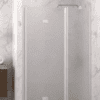 Dusch-Falttür mit Festteil und Wandmagnet Hietakari Infinia 236, weisser Rahmen, Chinchilla Ornamentglas