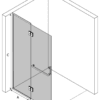 Gerahmte Duschwand mit Festteil Hietakari Vetro 520 – 3D-Zeichnung Gerahmte Duschwand mit Festteil Hietakari Vetro 520 – 3D-Zeichnung