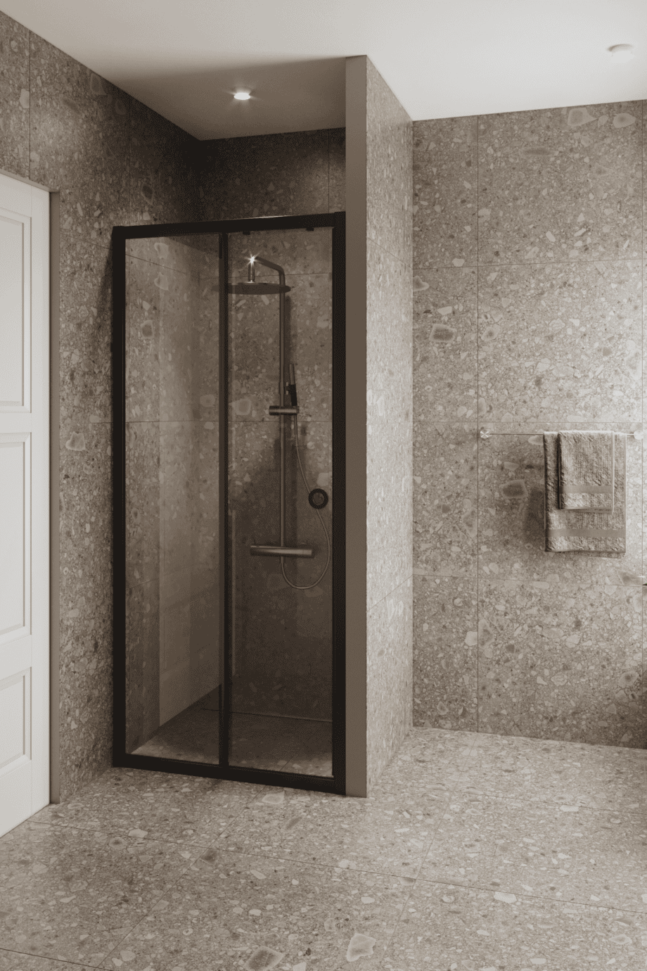 Duschabtrennung für Nische Hietakari Forma 462, schwarzer Rahmen, extraklares Glas Duschabtrennung für Nische Hietakari Forma 462, schwarzer Rahmen, extraklares Glas